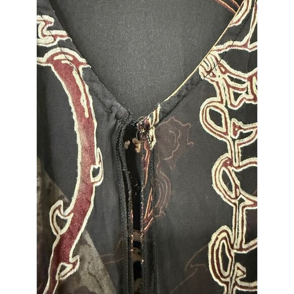 Citron Santa Monica Silk Blend Layered Kimono Topper Long Asian Artsy Art Size L - Picture 3 of 16